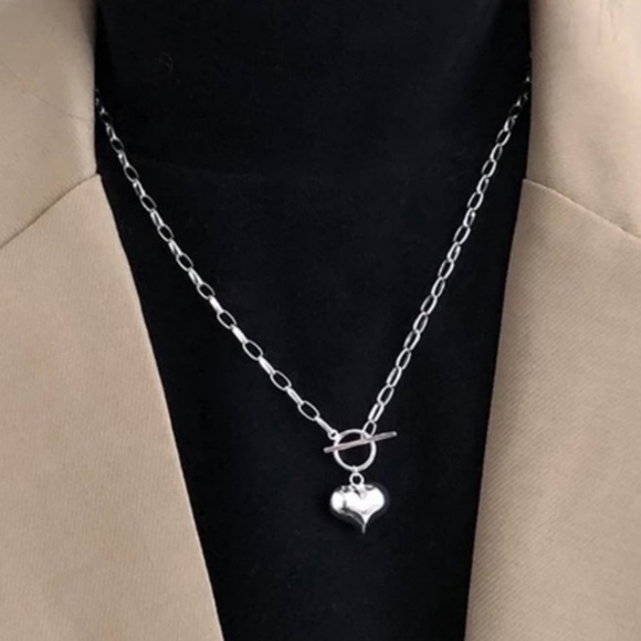 Jewelry - NEW 925 STERLING SILVER HEART CHAIN NECKLACE, NICE NECKLACE, CUTE NECKLACE